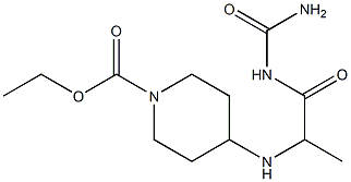 ethyl 4-{[1-(carbamoylamino)-1-oxopropan-2-yl]amino}piperidine-1-carboxylate 구조식 이미지