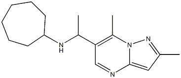 N-(1-{2,7-dimethylpyrazolo[1,5-a]pyrimidin-6-yl}ethyl)cycloheptanamine 구조식 이미지