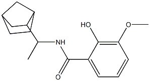 N-(1-{bicyclo[2.2.1]heptan-2-yl}ethyl)-2-hydroxy-3-methoxybenzamide 구조식 이미지