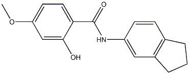 N-(2,3-dihydro-1H-inden-5-yl)-2-hydroxy-4-methoxybenzamide 구조식 이미지