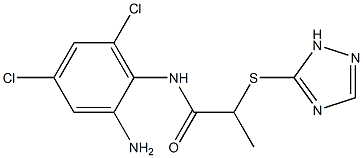 N-(2-amino-4,6-dichlorophenyl)-2-(1H-1,2,4-triazol-5-ylsulfanyl)propanamide 구조식 이미지