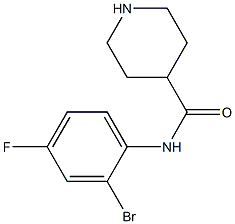 N-(2-bromo-4-fluorophenyl)piperidine-4-carboxamide 구조식 이미지