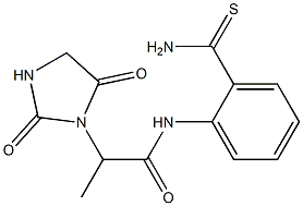 N-(2-carbamothioylphenyl)-2-(2,5-dioxoimidazolidin-1-yl)propanamide 구조식 이미지