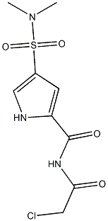 N-(2-chloroacetyl)-4-(dimethylsulfamoyl)-1H-pyrrole-2-carboxamide 구조식 이미지