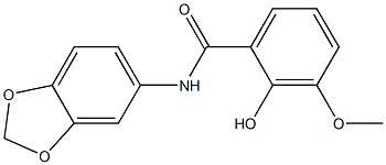 N-(2H-1,3-benzodioxol-5-yl)-2-hydroxy-3-methoxybenzamide 구조식 이미지