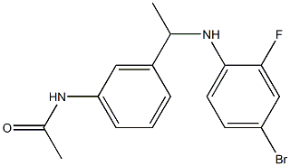 N-(3-{1-[(4-bromo-2-fluorophenyl)amino]ethyl}phenyl)acetamide 구조식 이미지