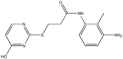 N-(3-amino-2-methylphenyl)-3-[(4-hydroxypyrimidin-2-yl)sulfanyl]propanamide 구조식 이미지