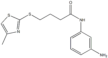 N-(3-aminophenyl)-4-[(4-methyl-1,3-thiazol-2-yl)sulfanyl]butanamide 구조식 이미지