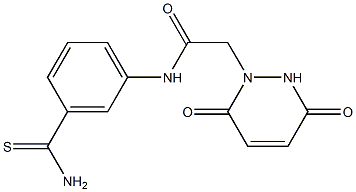 N-(3-carbamothioylphenyl)-2-(3,6-dioxo-1,2,3,6-tetrahydropyridazin-1-yl)acetamide 구조식 이미지