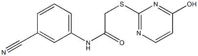 N-(3-cyanophenyl)-2-[(4-hydroxypyrimidin-2-yl)sulfanyl]acetamide 구조식 이미지