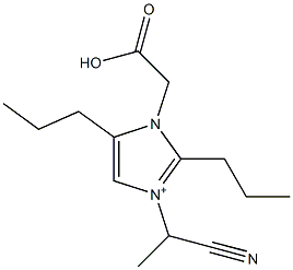 3-(1-Cyanoethyl)-2,5-dipropyl-1-(carboxymethyl)-1H-imidazol-3-ium 구조식 이미지