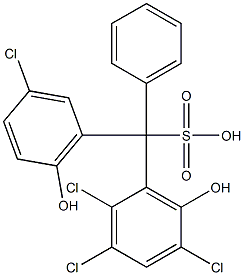 (3-Chloro-6-hydroxyphenyl)(2,3,5-trichloro-6-hydroxyphenyl)phenylmethanesulfonic acid 구조식 이미지