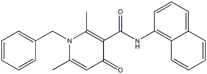 1-Benzyl-1,4-dihydro-2,6-dimethyl-N-(1-naphtyl)-4-oxopyridine-3-carboxamide Structure