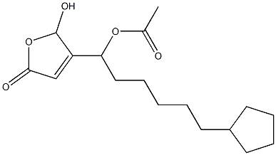 Acetic acid 1-[(2,5-dihydro-2-hydroxy-5-oxofuran)-3-yl]-6-cyclopentylhexyl ester Structure