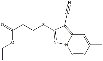 3-[(3-Cyano-5-methylpyrazolo[1,5-a]pyridin-2-yl)thio]propionic acid ethyl ester 구조식 이미지