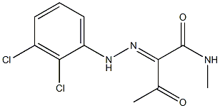 2-[2-(2,3-Dichlorophenyl)hydrazono]-1-(methylamino)butane-1,3-dione 구조식 이미지