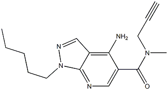1-Pentyl-4-amino-N-methyl-N-(2-propynyl)-1H-pyrazolo[3,4-b]pyridine-5-carboxamide Structure