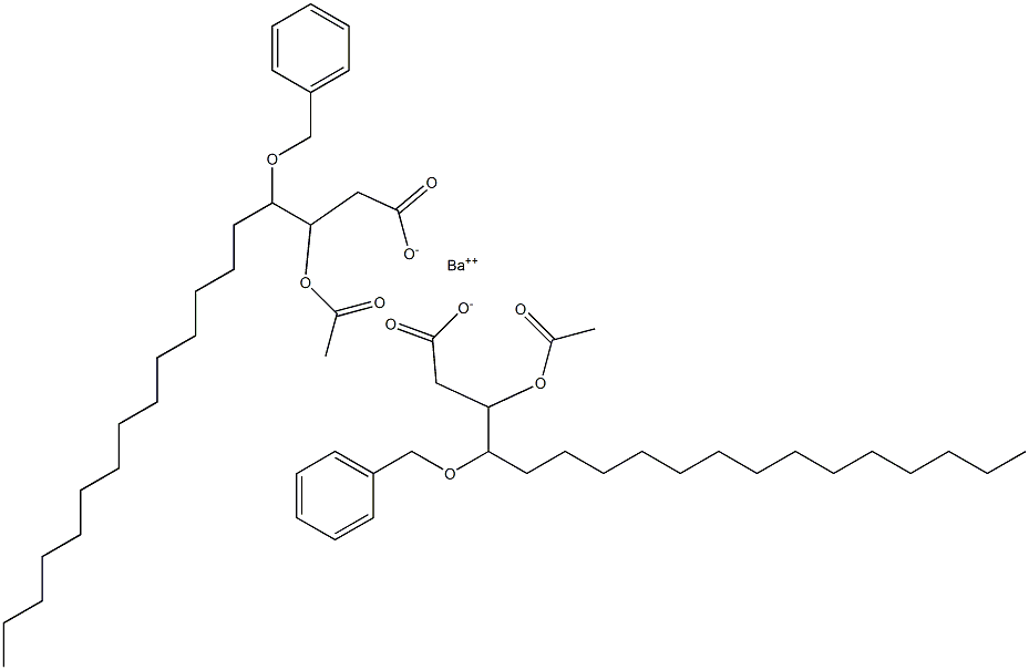 Bis(4-benzyloxy-3-acetyloxystearic acid)barium salt Structure