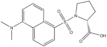 N-[[5-(Dimethylamino)-1-naphtyl]sulfonyl]-D-proline Structure