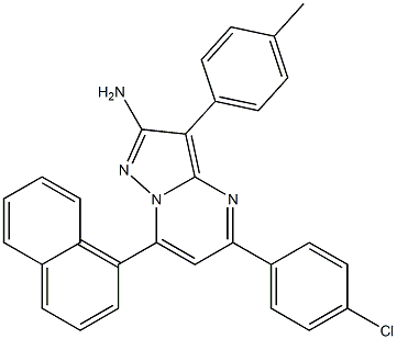 2-Amino-3-(4-methylphenyl)-5-(4-chlorophenyl)-7-(1-naphtyl)pyrazolo[1,5-a]pyrimidine 구조식 이미지