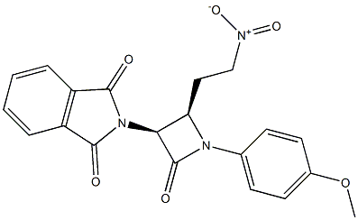 (3S,4R)-1-(p-Methoxyphenyl)-3-(1,3-dioxoisoindolin-2-yl)-4-(2-nitroethyl)azetidin-2-one 구조식 이미지