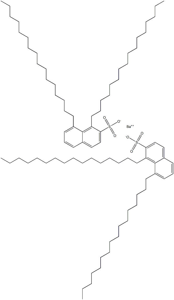 Bis(1,8-dihexadecyl-2-naphthalenesulfonic acid)barium salt Structure