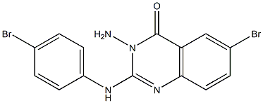 3-Amino-6-bromo-2-[(4-bromophenyl)amino]quinazolin-4(3H)-one 구조식 이미지