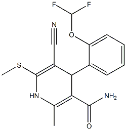 3-Cyano-1,4-dihydro-6-methyl-2-methylthio-4-(2-difluoromethoxyphenyl)pyridine-5-carboxamide 구조식 이미지