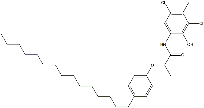 2-[2-(4-Pentadecylphenoxy)propanoylamino]-4,6-dichloro-5-methylphenol 구조식 이미지