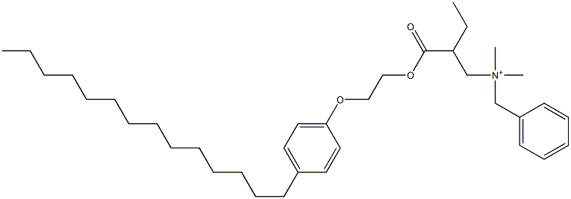 N,N-Dimethyl-N-benzyl-N-[2-[[2-(4-tetradecylphenyloxy)ethyl]oxycarbonyl]butyl]aminium 구조식 이미지