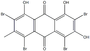 1,3,8-Trihydroxy-2,4,5,7-tetrabromo-6-methyl-anthracene-9,10-dione 구조식 이미지