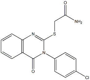 2-(2-Amino-2-oxoethylthio)-3-(4-chlorophenyl)-quinazolin-4(3H)-one Structure