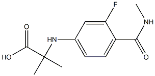 2-((3-fluoro-4-(methylcarbamoyl)phenyl)amino)-2-methylpropanoic acid Structure