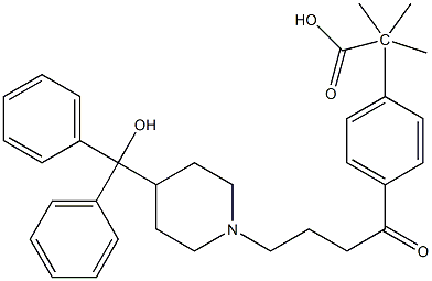 4-[4-[4-(Hydroxydiphenylmethyl)-1-piperidinyl]-1-oxobutyl]-A, methyl A-dimethylphenylacetate Structure