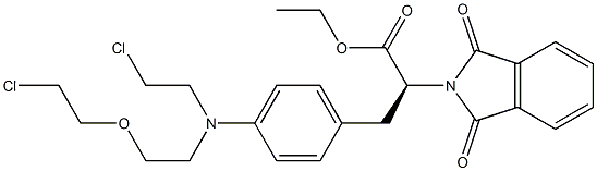 ethyl (S)-3-(4-((2-(2-chloroethoxy)ethyl)(2-chloroethyl)amino)phenyl)-2-(1,3-dioxoisoindolin-2-yl)propanoate 구조식 이미지