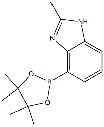 2-Methyl-4-(4,4,5,5-tetramethyl-[1,3,2]dioxaborolan-2-yl)-1H-benzoimidazole 구조식 이미지