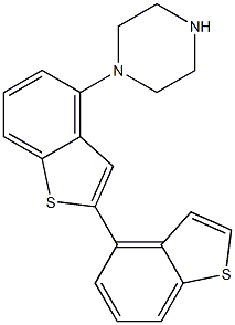 1-[2-(Benzothiophen-4-yl)benzothiophen-4-yl]piperazine 구조식 이미지