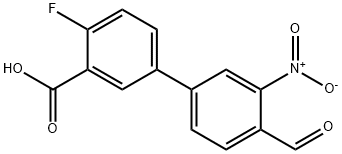 2-Fluoro-5-(4-formyl-3-nitrophenyl)benzoic acid Structure