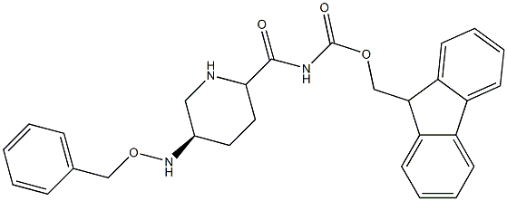 5R-(N-Fmoc)-(5-benzyloxyamino) L-Pipecolic Amide Structure