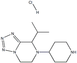 8-isopropyl-7-(piperidin-4-yl)-5,6,7,8-tetrahydrotetrazolo[1,5-a]pyrazine hydrochloride Structure