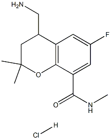 4-(aminomethyl)-6-fluoro-N,2,2-trimethylchroman-8-carboxamide hydrochloride Structure