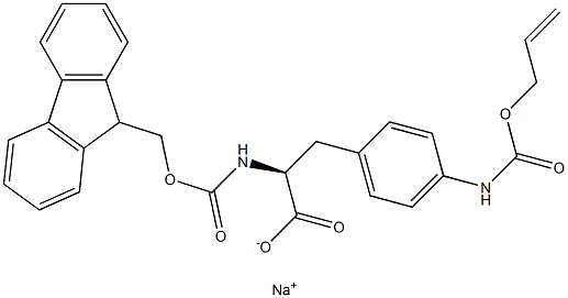 sodium (2S)-2-({[(9H-fluoren-9-yl)methoxy]carbonyl}amino)-3-(4-{[(prop-2-en-1-yloxy)carbonyl]amino}phenyl)propanoate 구조식 이미지