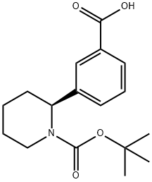 (S)-3-(1-(tert-butoxycarbonyl)piperidin-2-yl)benzoic acid 구조식 이미지