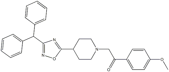 2-(4-[3-(DIPHENYLMETHYL)-1,2,4-OXADIAZOL-5-YL]PIPERIDIN-1-YL)-1-(4-METHOXYPHENYL)ETHANONE 구조식 이미지