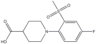 1-[4-FLUORO-2-(METHYLSULFONYL)PHENYL]PIPERIDINE-4-CARBOXYLIC ACID Structure