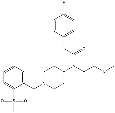 N-[2-(DIMETHYLAMINO)ETHYL]-2-(4-FLUOROPHENYL)-N-(1-[2-(METHYLSULFONYL)BENZYL]PIPERIDIN-4-YL)ACETAMIDE Structure