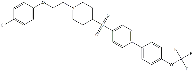 1-[2-(4-CHLOROPHENOXY)ETHYL]-4-([4'-(TRIFLUOROMETHOXY)BIPHENYL-4-YL]SULFONYL)PIPERIDINE 구조식 이미지