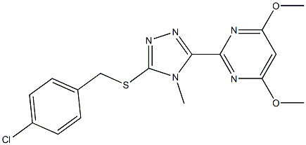 2-[5-((4-CHLOROBENZYL)THIO)-4-METHYL-(4H)-1,2,4-TRIAZOL-3-YL]-4,6-DIMETHOXYPYRIMIDINE Structure