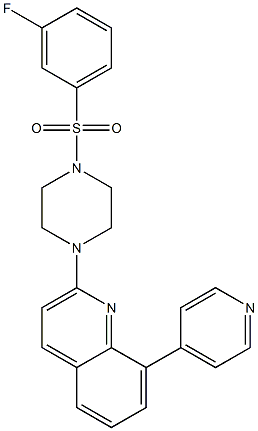 2-(4-[(3-FLUOROPHENYL)SULFONYL]PIPERAZIN-1-YL)-8-PYRIDIN-4-YLQUINOLINE 구조식 이미지