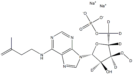 N6-Isopentenyladenosine-5'-monophosphate-D6 sodium salt 구조식 이미지